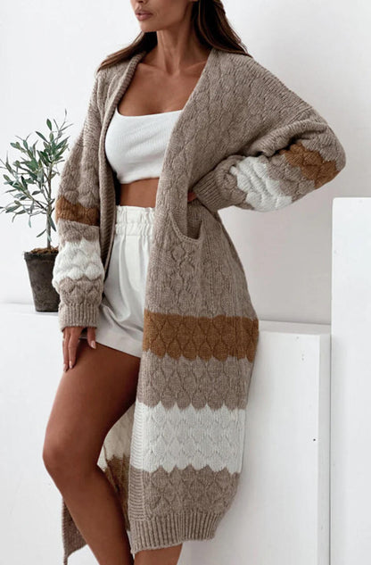 Alexis Longline Contrast Knitted Cardigan