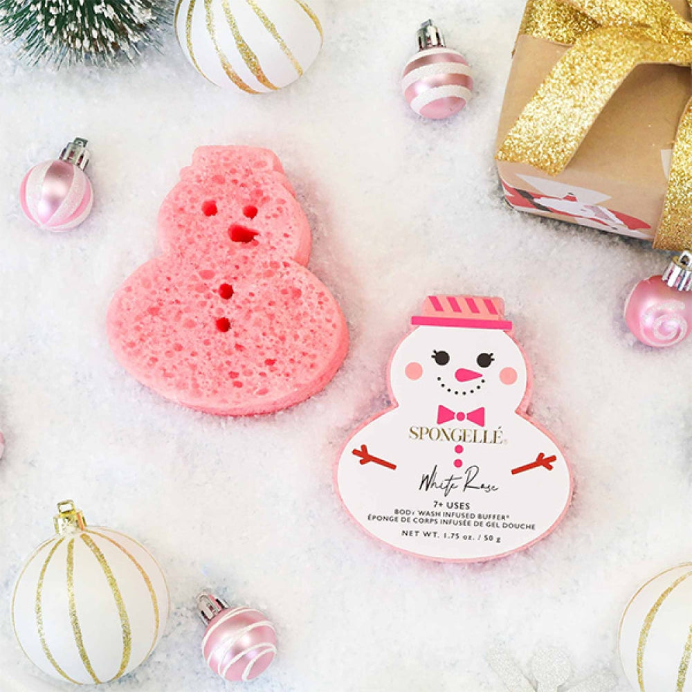 Spongelle Holiday Snowmen - White Rose