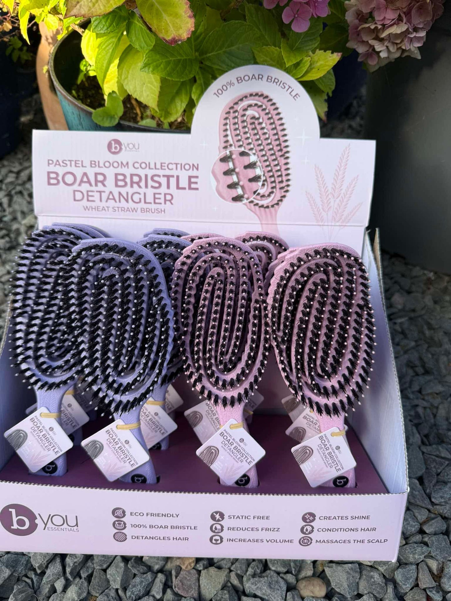 B.You Boar Bristle Detangler Pastel Bloom