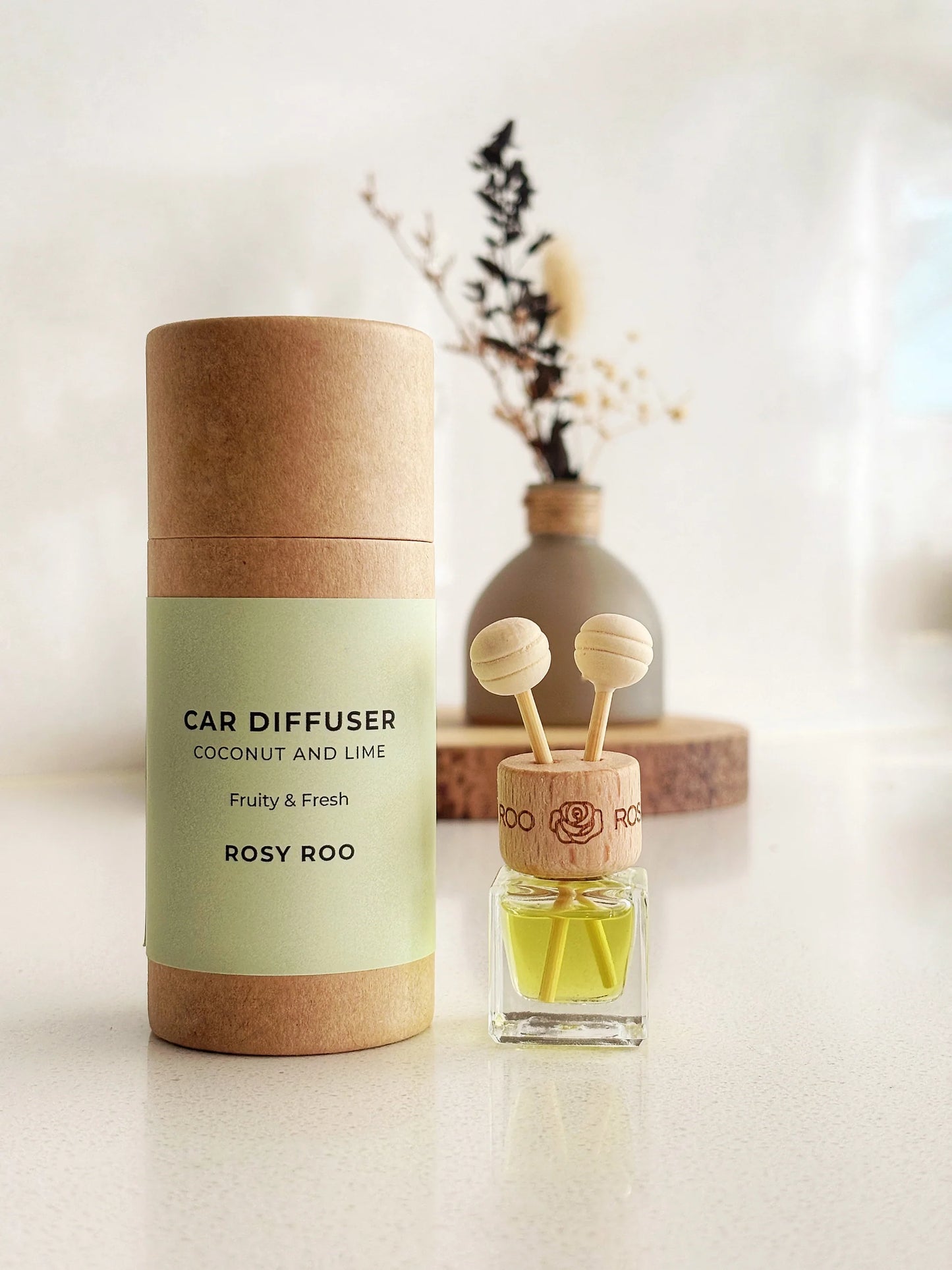 Rosy Roo Car Diffuser - Coconut & Lime
