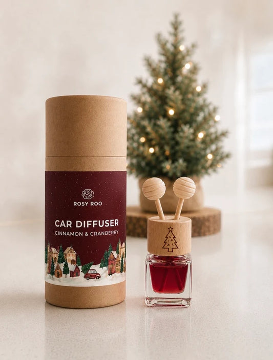 Rosy Roo Car Diffuser - Cinnamon & Cranberry