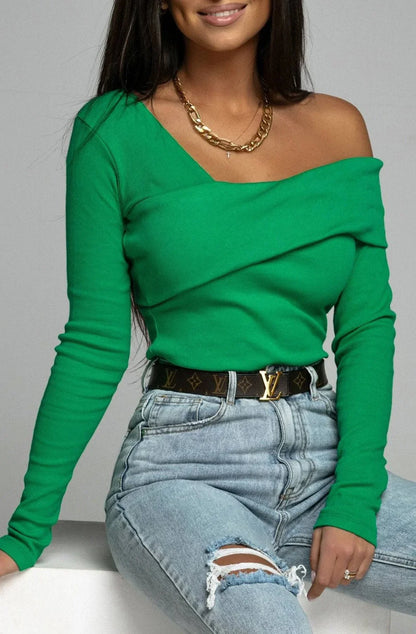 Tabitha Plus Size Ribbed Bodycon Off Shoulder Top