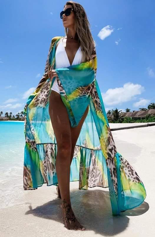Ivanna Beach Cover Up Maxi Wrap Dress
